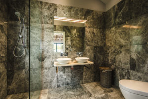 Fully tiled bathroom