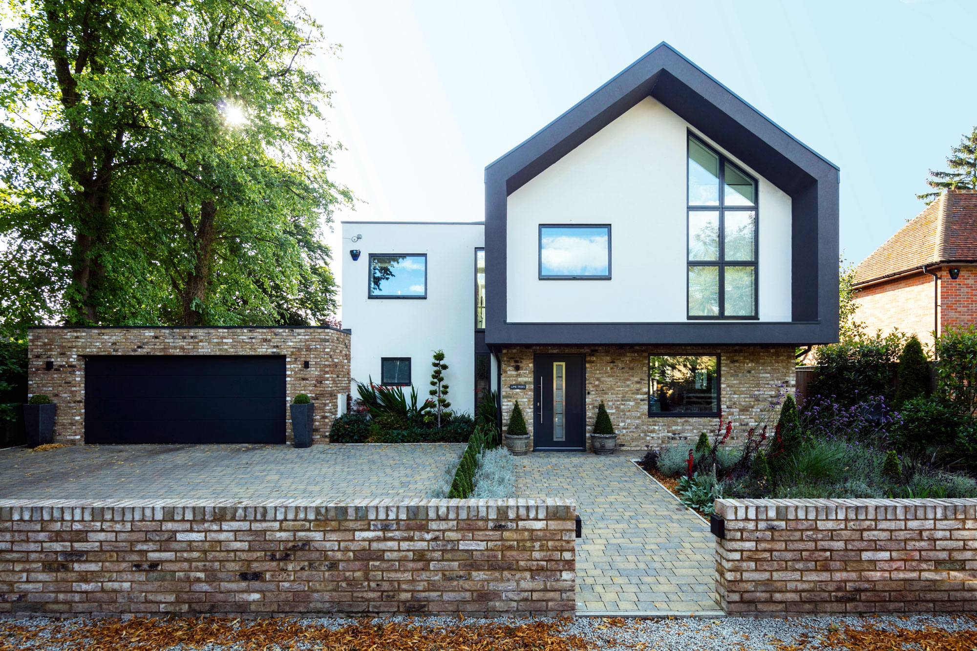 Contemporary home with white render