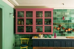 Kitchen with bold colours