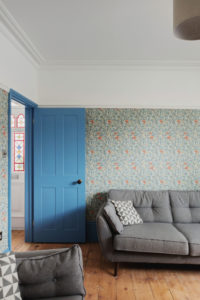 Wallpapered sitting room