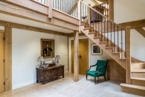 Exposed beam hallway