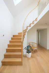 Wooden spiral staircase