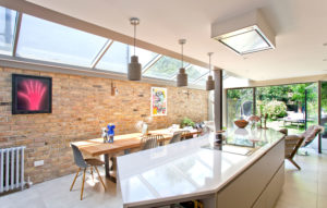 Large kitchen extensionwith celestrial windows