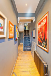 Hallway with art hanging