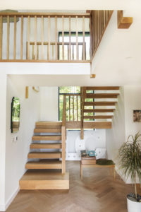Timber open tread stairs