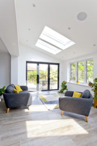 Living area with rooflights