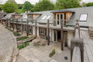 House with wooden balcony