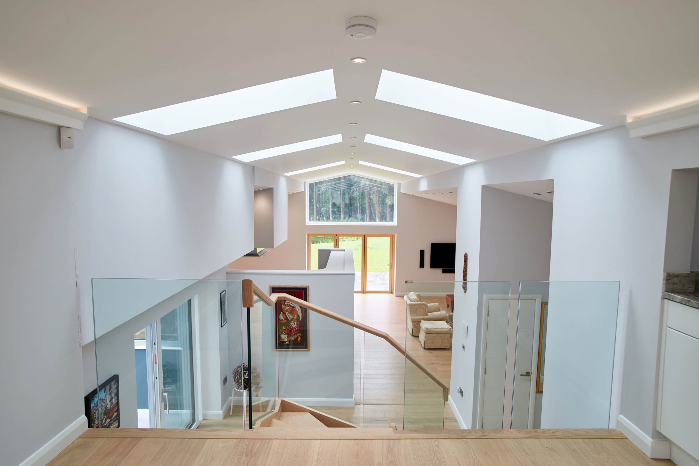 Open plan living with rooflights