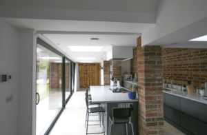 Extension with glass sliding doors