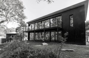Black and white house with glazing