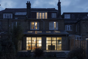 Extension with glazed doors