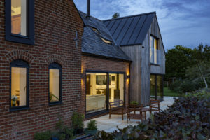 Brick and timber clad house