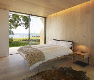 Bedroom with glass door