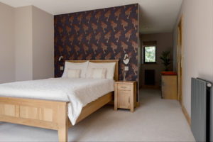 Bedroom with feature wall