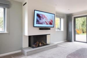 TV on fireplace