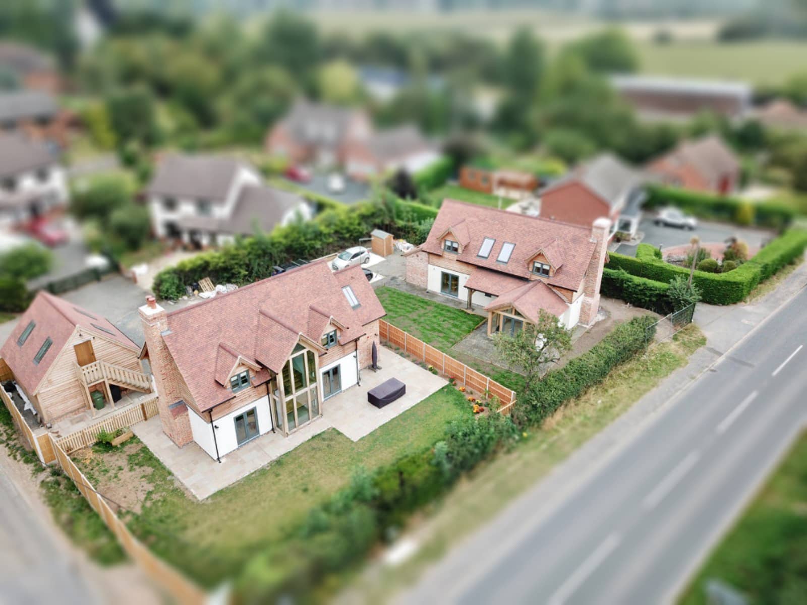 Birds eye view of cottage