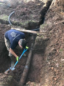 Man digging foundations