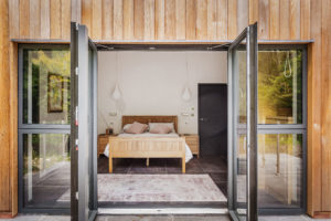 Bedroom with folding doors