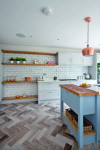 Kitchen with timber flooring