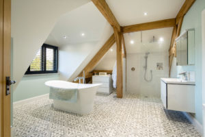 Large open plan bathroom
