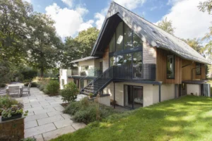 Eco home in woodland setting