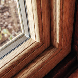 Oak window up close