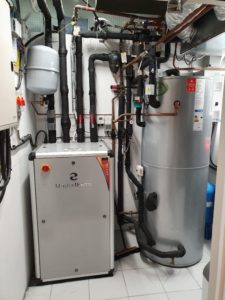 Heat pump in plant room