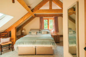 Bedroom with exposed beams