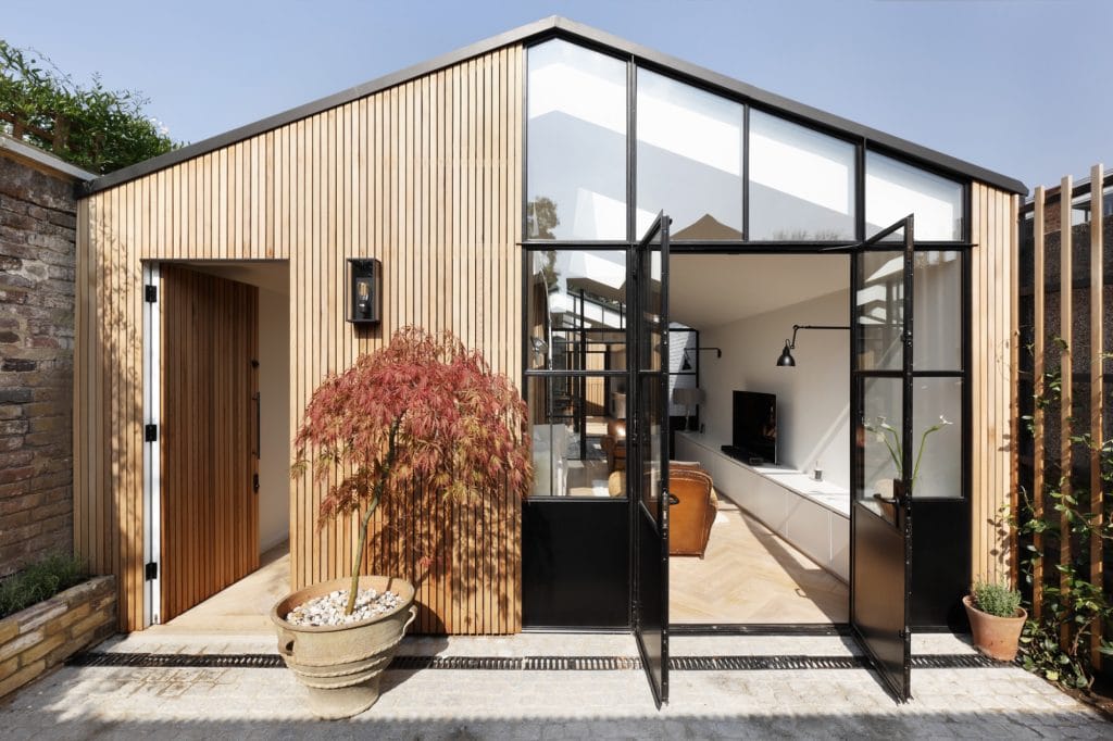 Narrow property replaces disused garage