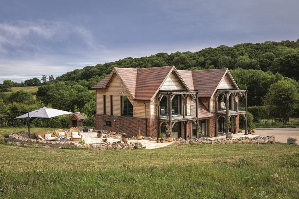 contemporary oak frame home