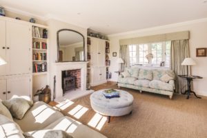 Light-filled living room with traditional elements