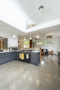 double height kitchen and mezzanine