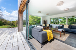 glazed doors to living room