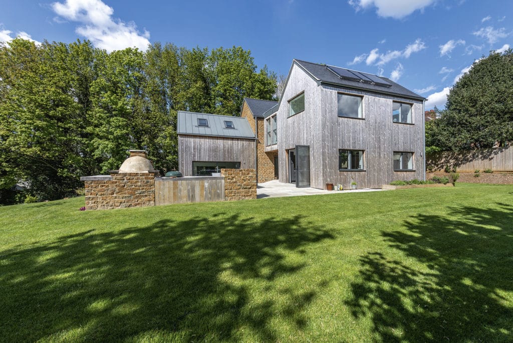 barn-style self build with timber cladding