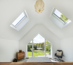bedroom with glazed gable