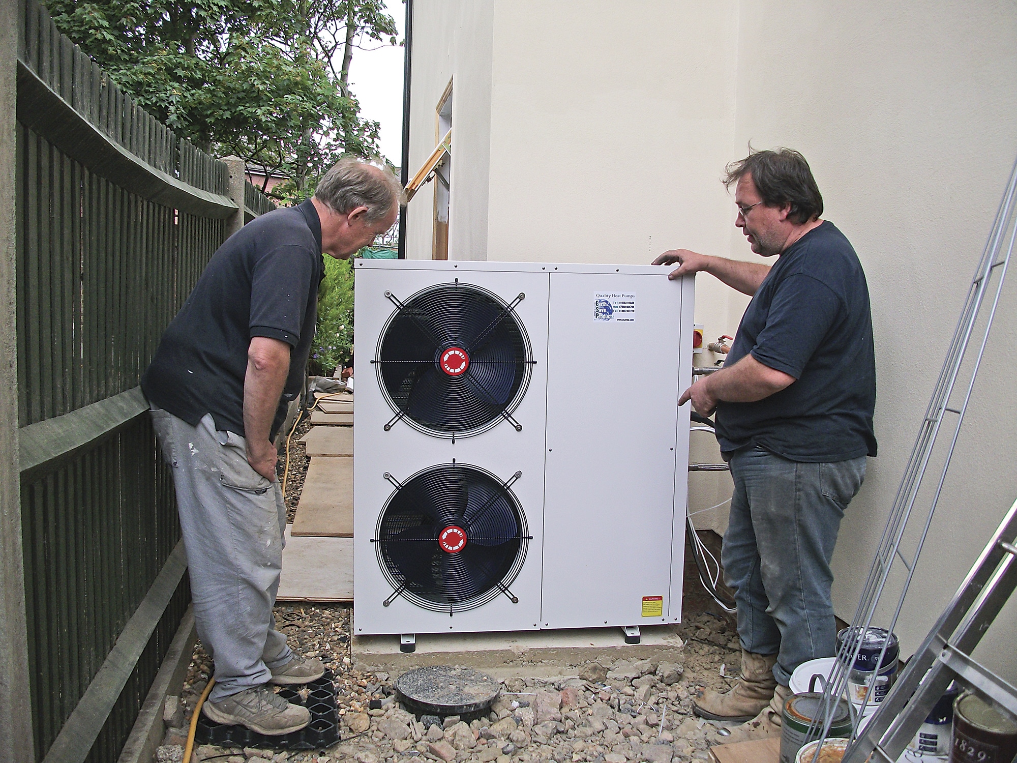 Air source heat pump installation