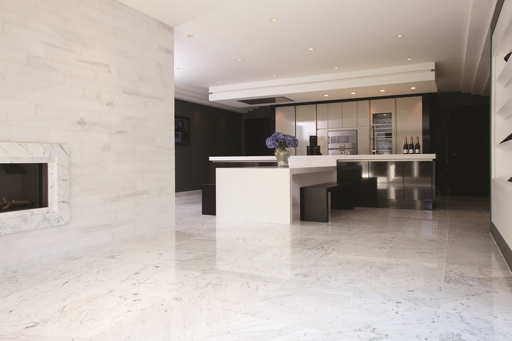 Italian Carrara marble flooring