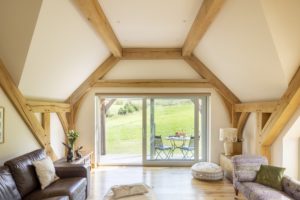 Oak frame passivhaus interior