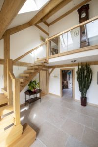 Oak frame passivhaus interior