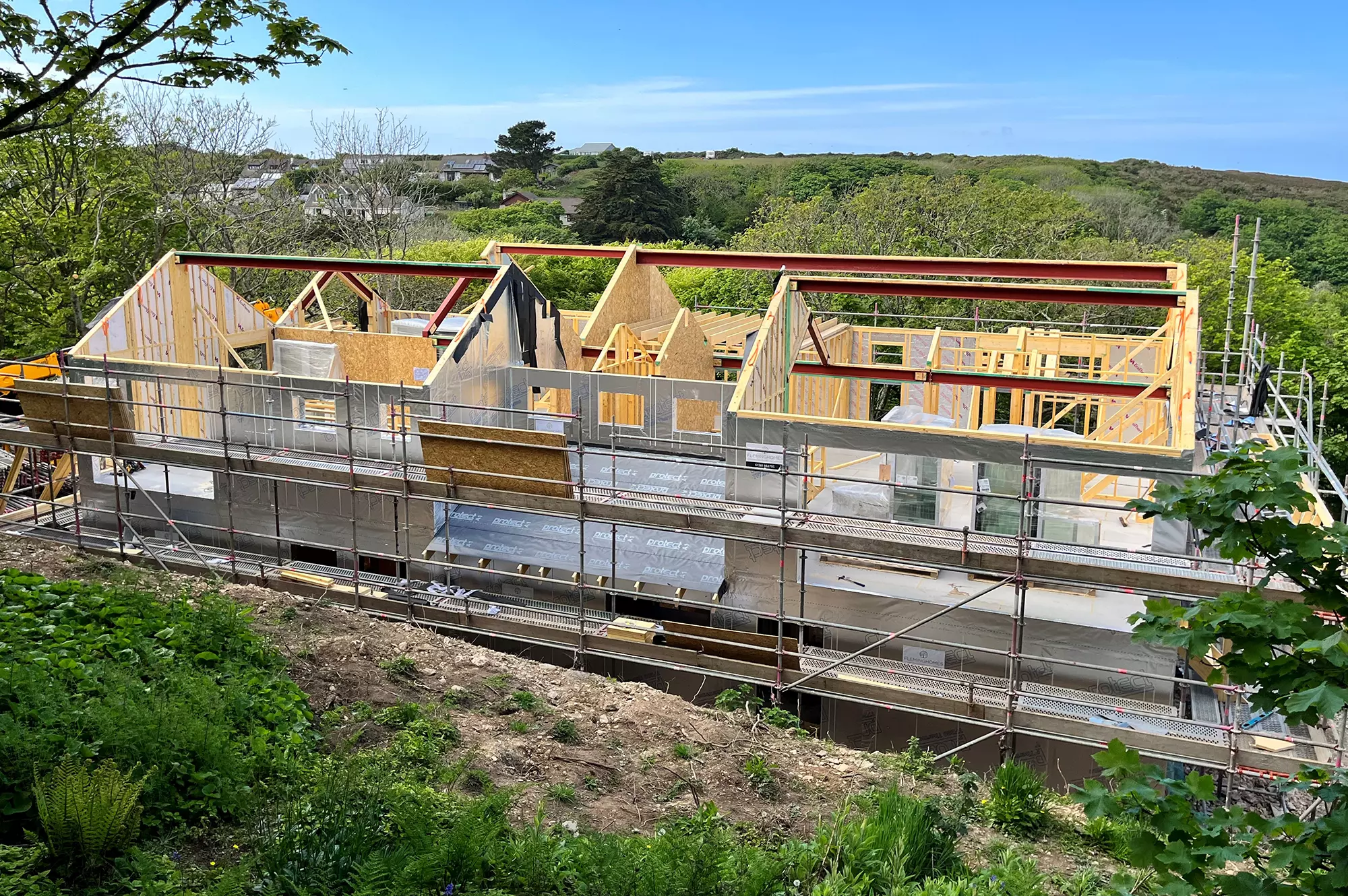 Fleming Homes timber frame during construction