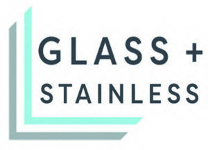 Glass and stainless logo