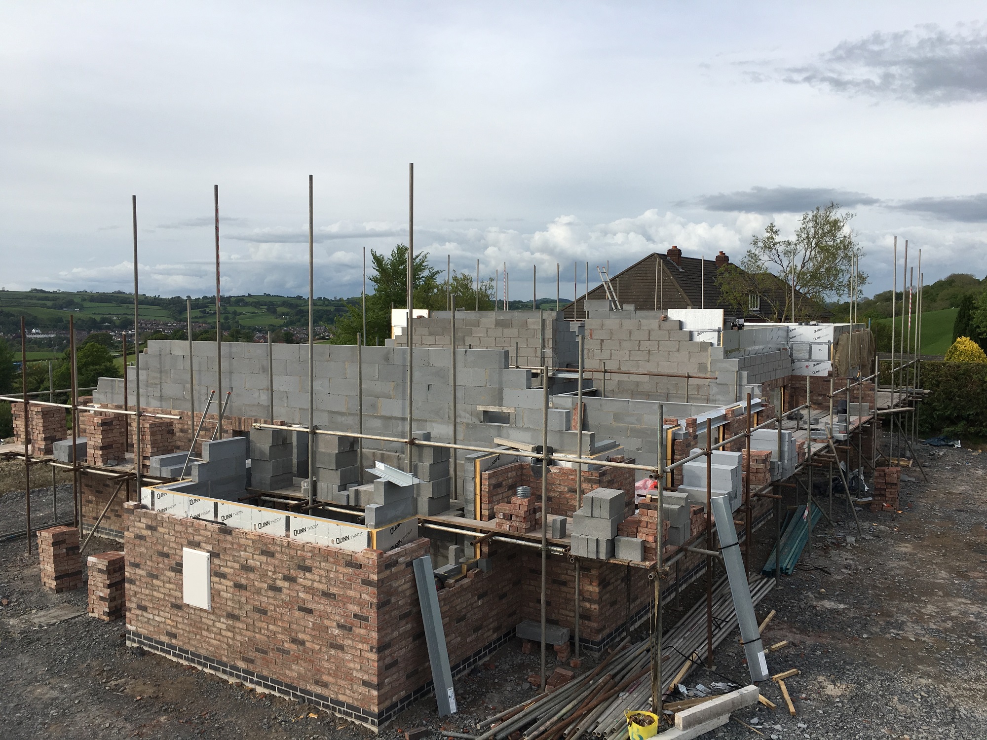 Masonry home in construction