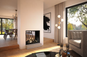 Stylish room with fireplace