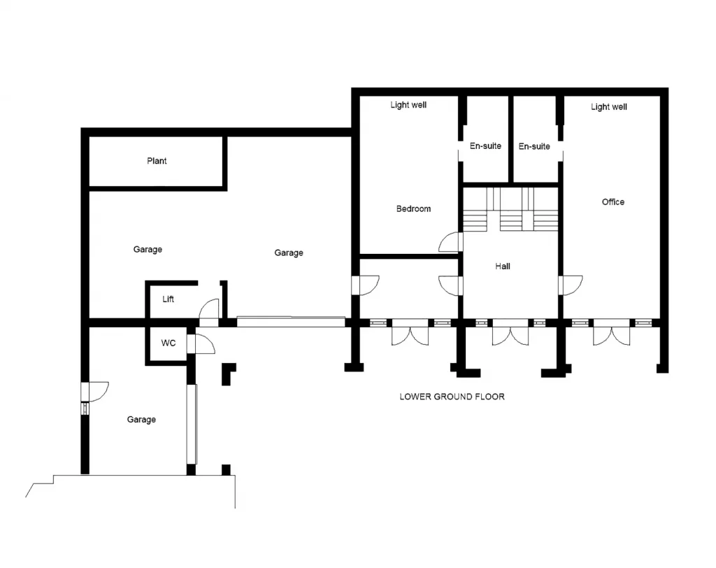 The lower ground floor plan for Steve and Janine Carney's Oak frame self build annexe