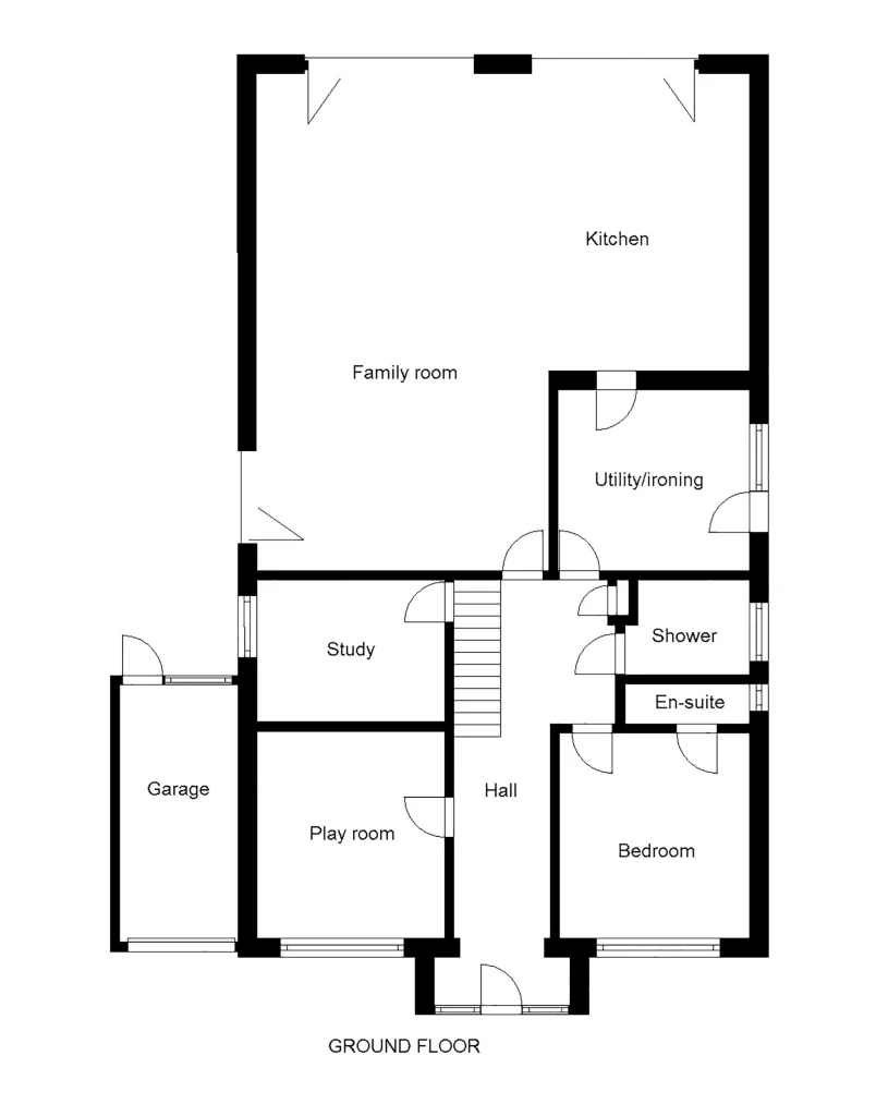 Kevin and Gemma Manning's Bungalow Renovation Ground Floor Plan