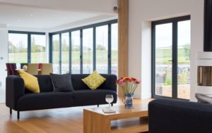 Living room rectangular windows