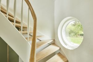 Circle window in stairwell