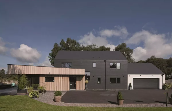 Modern timber clad self build home