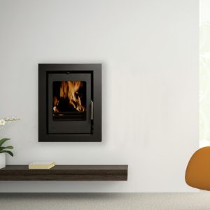Modern Fireplace in white wall