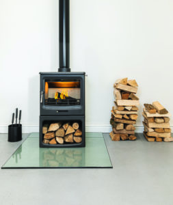 Sleek simple fireplace